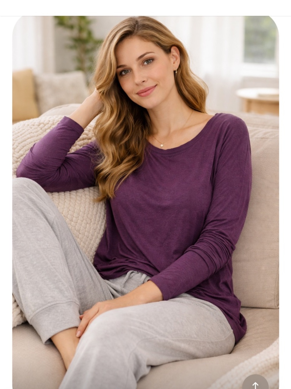 Felina Rich Purple Long Sleeve Top